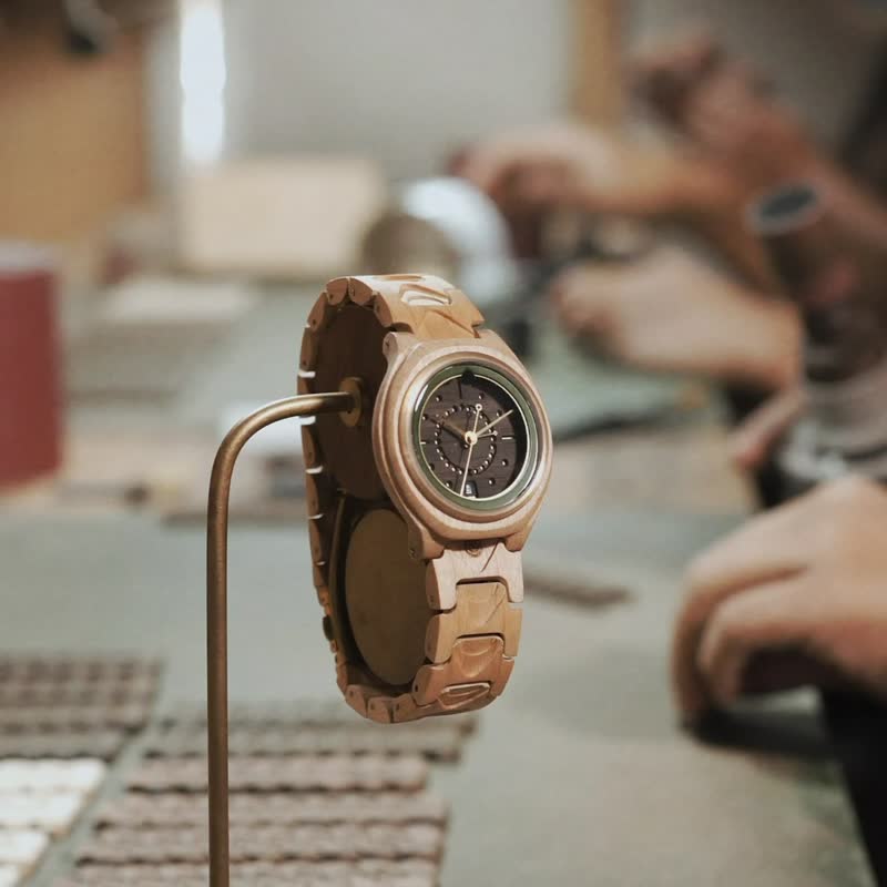 MATOA - SINGO 印尼手工加拿大楓木 木製手錶 情侶對錶 生日禮物 - 女裝錶 - 木頭 卡其色