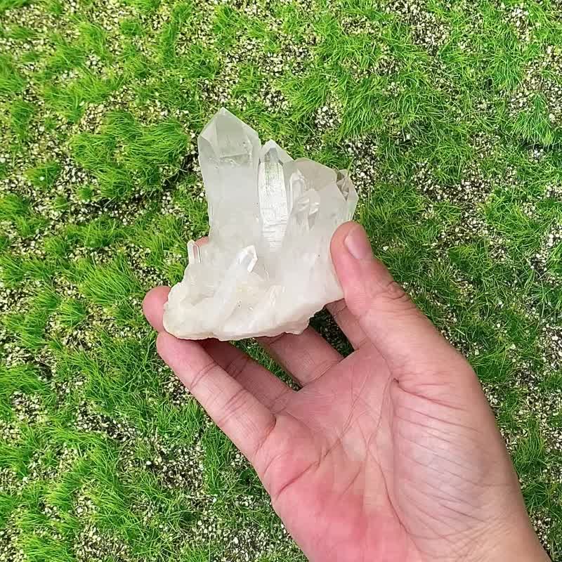 原礦 冰透  白水晶簇  白水晶柱  療癒 開運 消磁 淨化 開運 風水 - 擺飾/家飾品 - 水晶 白色