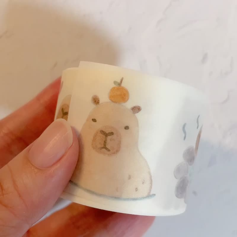 Capybara paper tape / 4cm wide special ink printing tape release paper - มาสกิ้งเทป - กระดาษ 