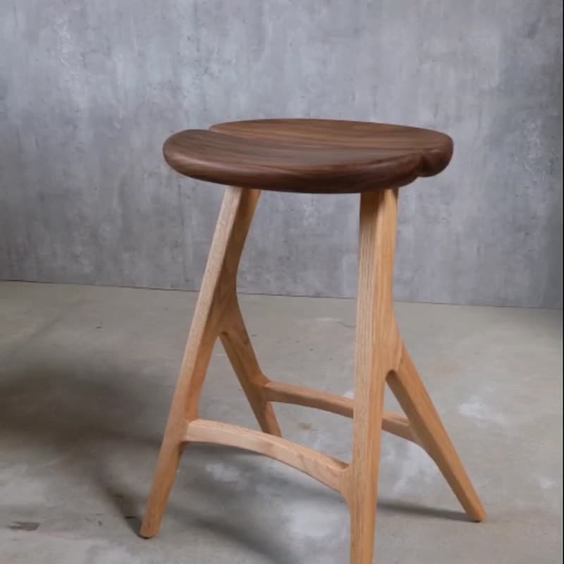 Gabi coffee bean chair-medium high stool (all solid wood mortise joint Taiwan Craft Award design) - Other Furniture - Wood 