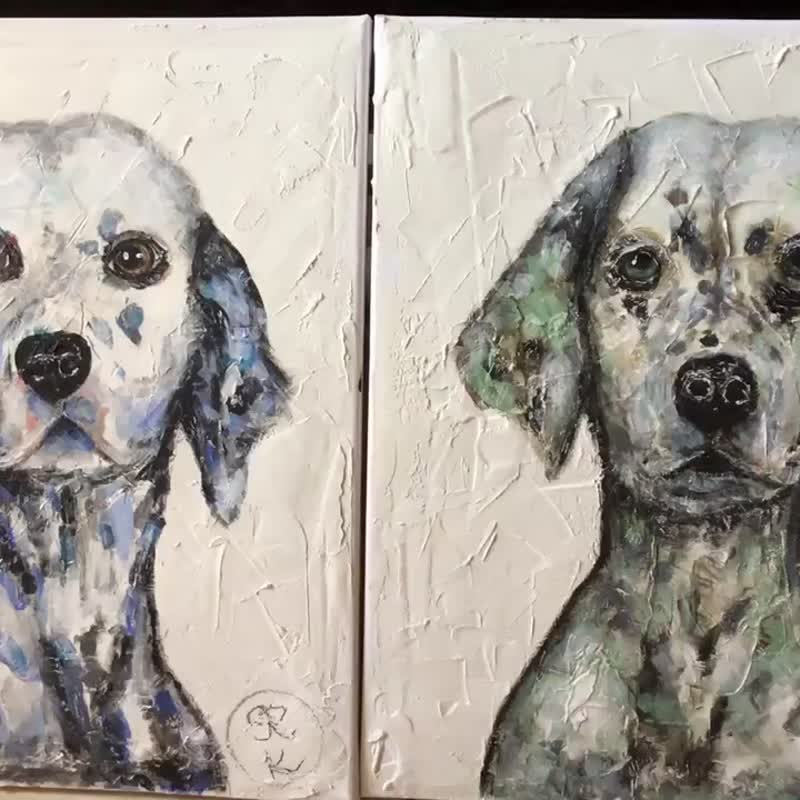 Dalmatian dogs tryptich - 壁貼/牆壁裝飾 - 其他材質 白色