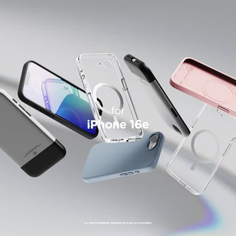 iPhone 16e 磁吸初代復刻版防摔手機殼-銀黑 - 手機殼/手機套 - 矽膠 灰色