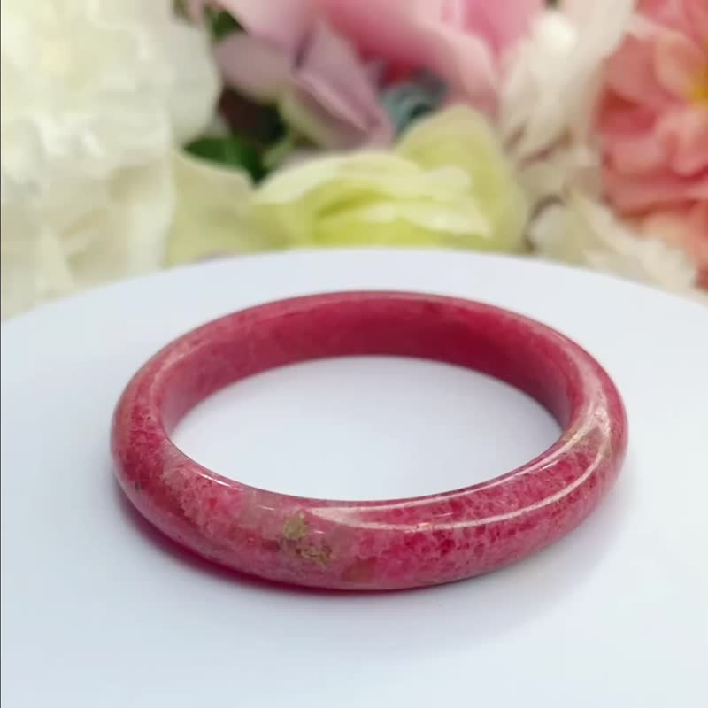 ブラジル産ロードキセン ブレスレット ルディ ジェイド ウェルフェア 51MM サークル ブレスレット 快適/調和/友情 - ブレスレット - クリスタル レッド