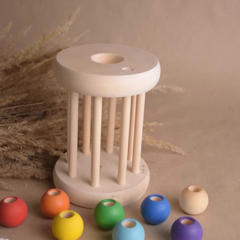 Wooden Montessori Educational Baby Rattle for Toddlers Personalized Gifts Boy - 寶寶/兒童玩具/玩偶 - 木頭 多色