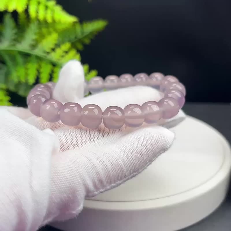 精品紫色瑪瑙手串高冰透老型珠手錬女疊戴提升貴人運勢機遇順遂 - 手鍊/手環 - 半寶石 紫色