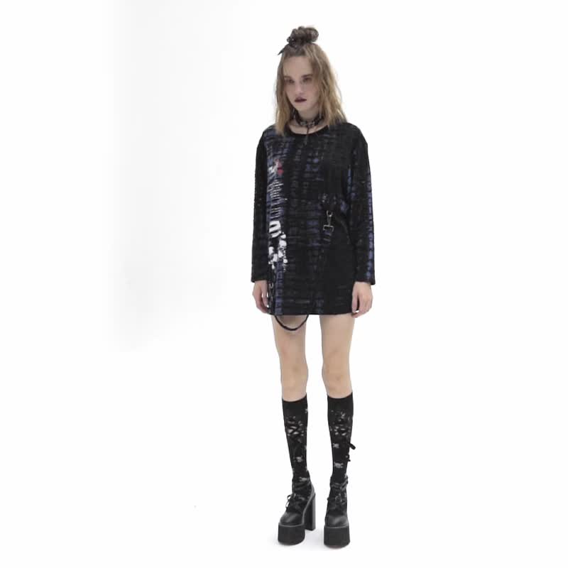 Hare Hunter Removable Witch Hat Top - Blue/Yellow/Loose Fit/ Soon Out - เสื้อผู้หญิง - วัสดุอื่นๆ สีน้ำเงิน