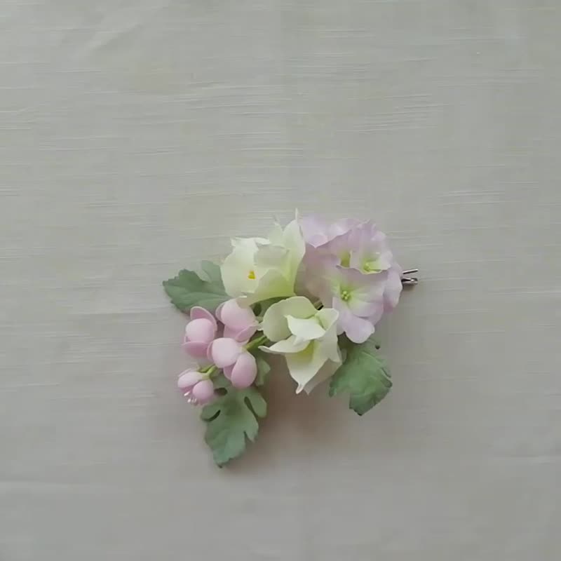 Bridal flower hair piece rustic wedding. Floral hair clip. Hair accessories 碎花髮 - 髮圈/髮夾 - 其他材質 多色