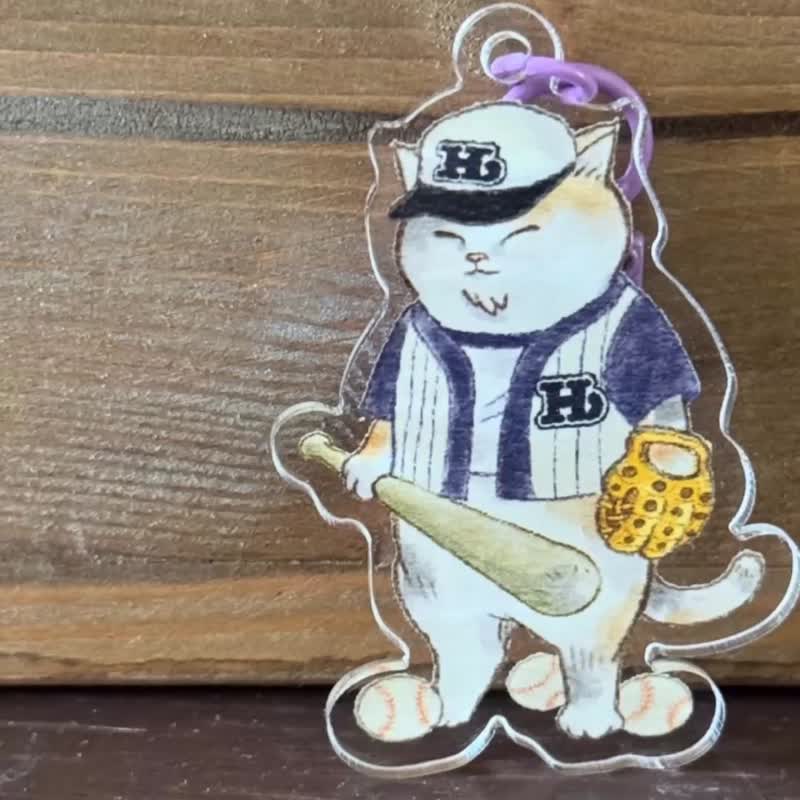 Baseball Cats Club — Acrylic Keychain - Keychains - Acrylic Transparent