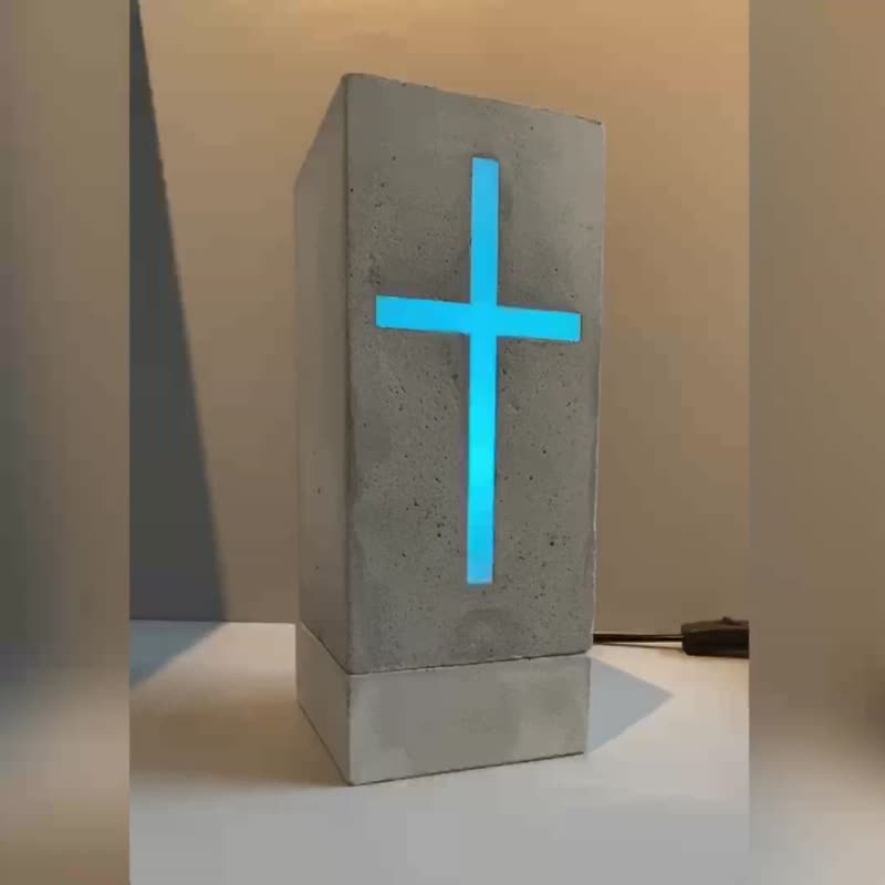 【土の光-表节灯】The cross - table lamp - โคมไฟ - ปูน สีเทา