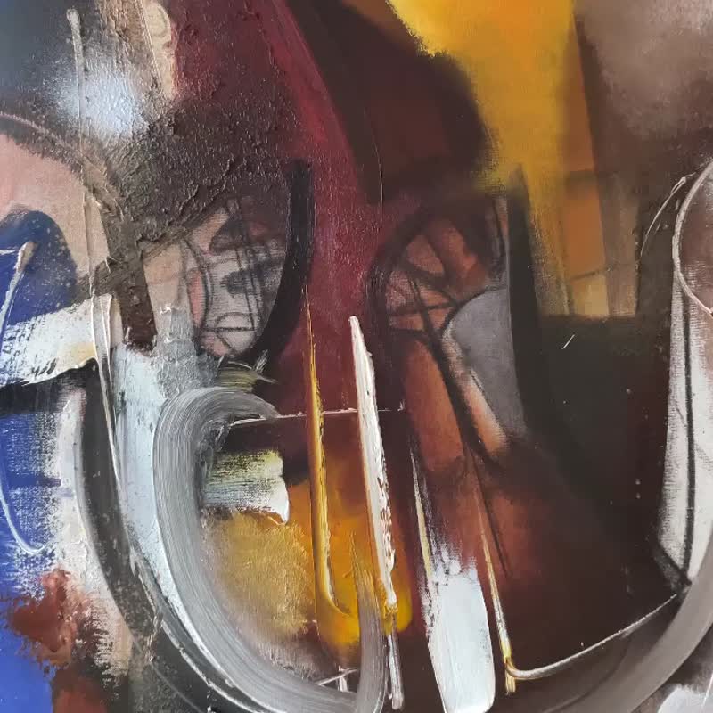 Original Acrylic Painting Modern Wall Art Abstract Hand Painted Colorful Artwork - 壁貼/牆壁裝飾 - 壓克力 多色