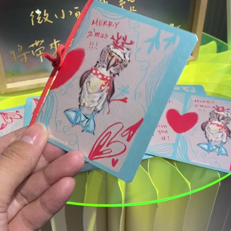 【聖誕禮物首選】藍腳鰹鳥 Bluefootie 聖誕卡片 - 卡片/明信片 - 紙 多色
