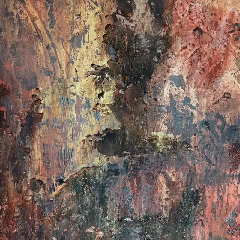 抽象的な錆スタイルのアクリル絵画オリジナルの手作りの壁アート
