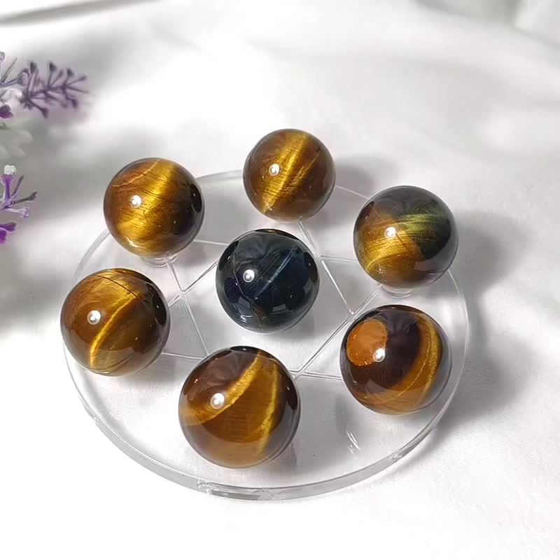 黃虎眼 藍虎眼 招財智慧 七脈輪 晶球 大衛星七星陣 單品 禮物 - 擺飾/家飾品 - 寶石 金色
