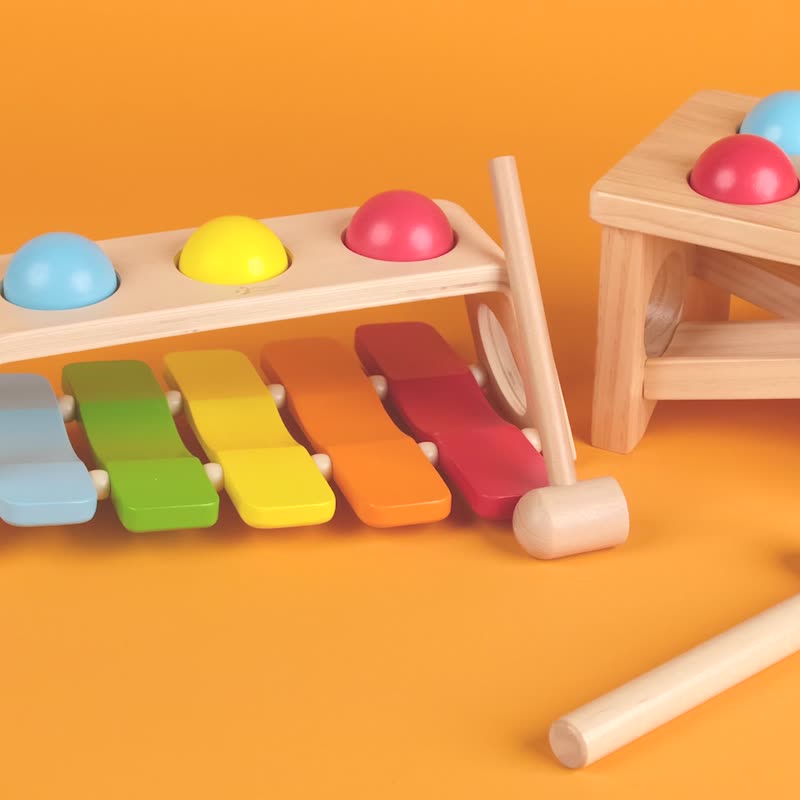 二合一打擊遊戲【幼兒玩具生日禮物推薦_適合1歲以上】 - 寶寶/兒童玩具/玩偶 - 木頭 多色