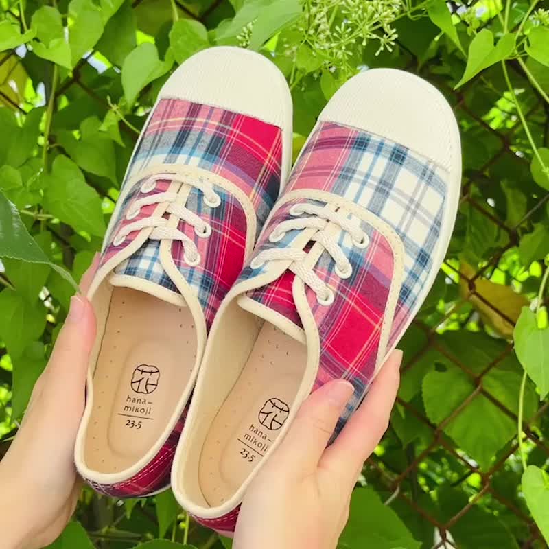 Lace-up casual shoes Flat Sneakers with Japanese fabrics Leather insole - รองเท้าลำลองผู้หญิง - ผ้าฝ้าย/ผ้าลินิน หลากหลายสี