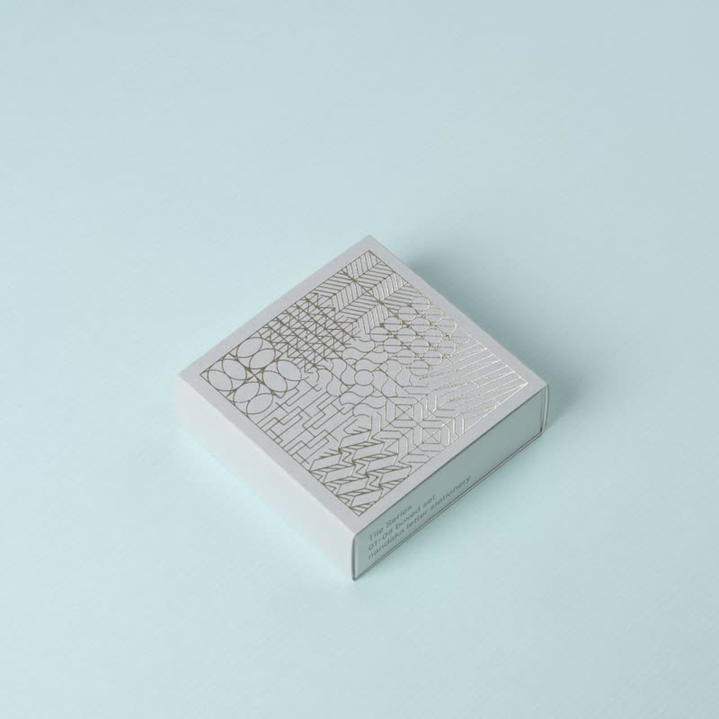 二つ折りメッセージカード　Tile Series: 01-09 Boxed Set - 卡片/明信片 - 紙 藍色
