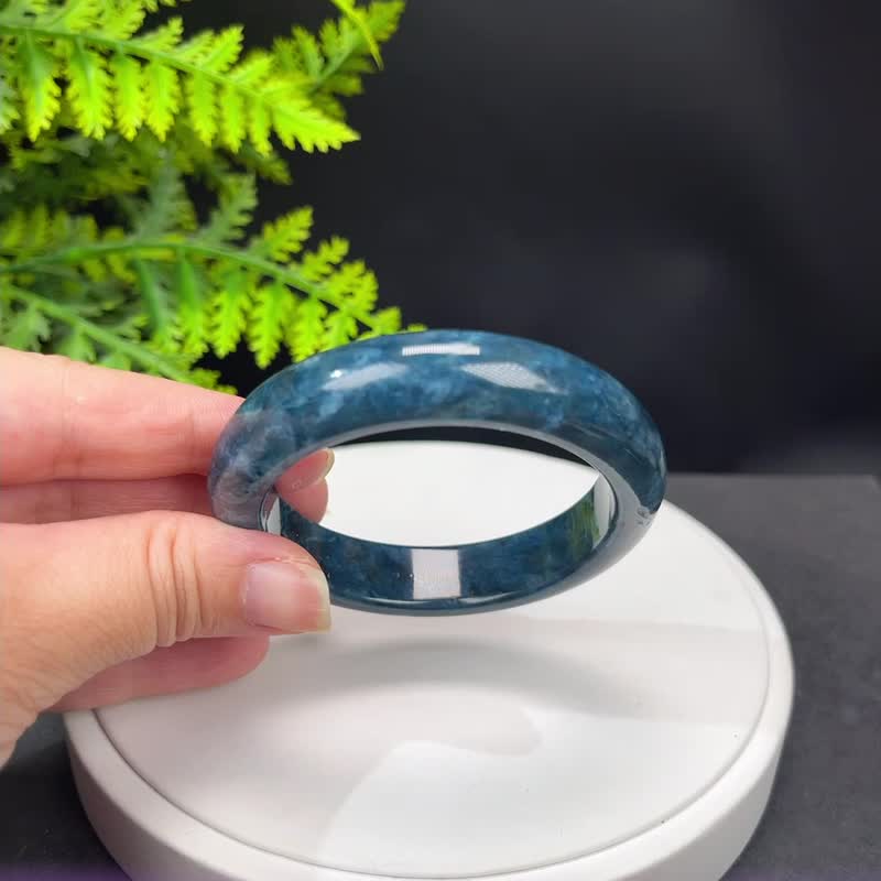 藍線石手鐲 55MM 漸變深藍白 女式手環 開拓進取激發鬥誌平衡情緒 - 手鍊/手環 - 半寶石 