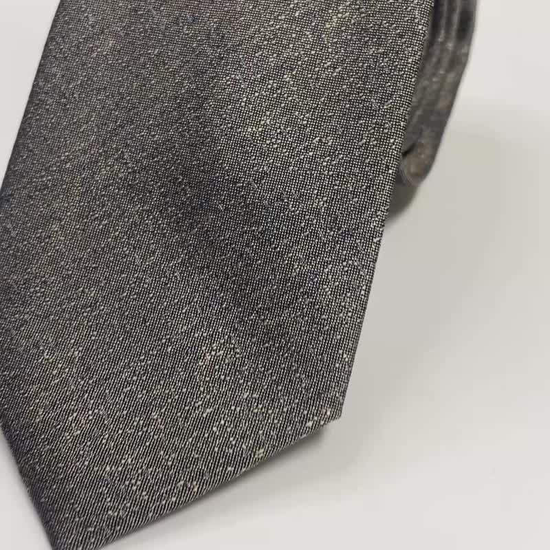 銀蔥灰領帶 - 領帶/領帶夾 - 其他人造纖維 藍色