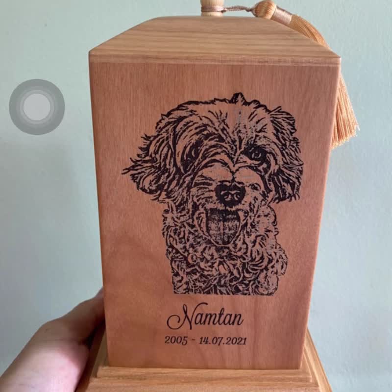 Customize dog Urn, Custom Urn, Keepsake Wood Box, Pet Memorial, Engraved, dog - Other - Wood Khaki