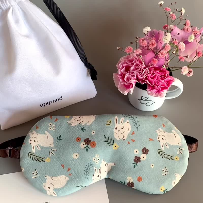 Wild Rabbit Sleep Mask | Blue | storage pouch - ผ้าปิดตา - ผ้าฝ้าย/ผ้าลินิน สีน้ำเงิน