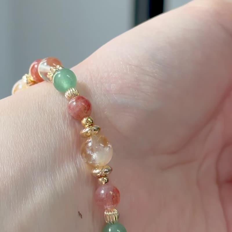 東菱玉 金太陽 奶蓋黃水晶 檸檬黃水晶手鍊/ 事業運 招財 正能量 - 手鍊/手環 - 水晶 橘色