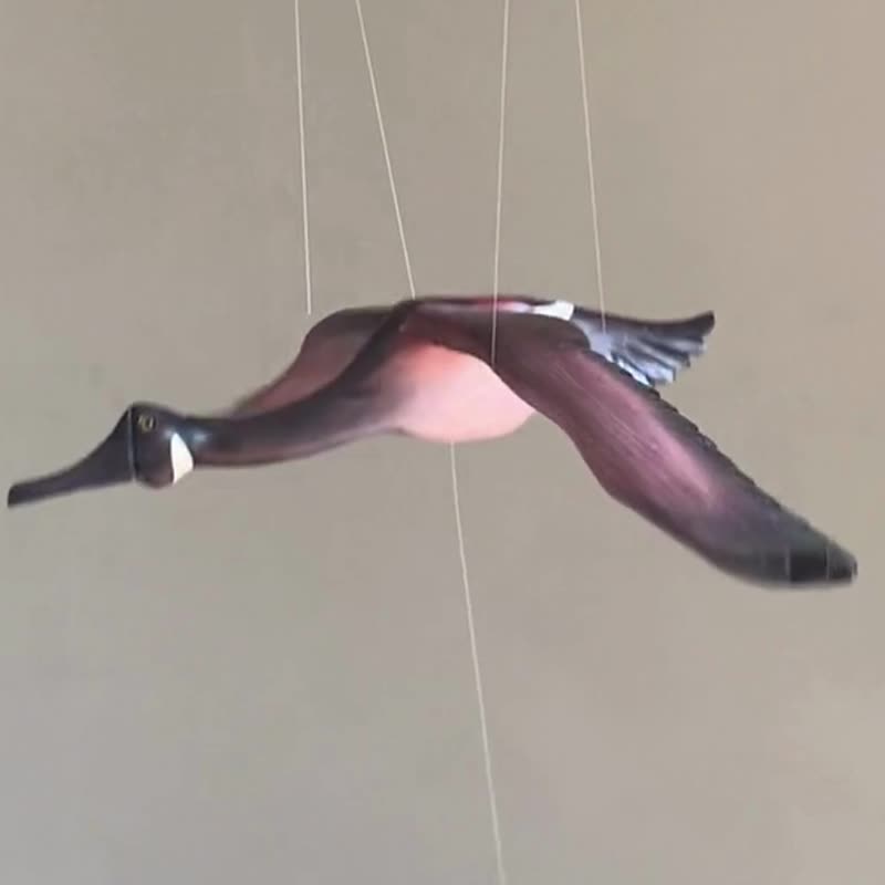 Canadian Goose Wooden Mobile – Hand-Carved Bird Home Décor - Items for Display - Wood Brown