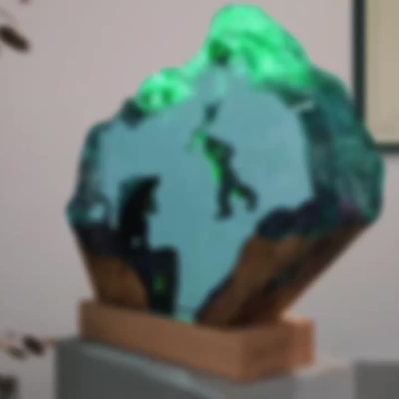 【可客製】王者之戰哥斯拉金剛較量/創意炫酷小夜燈 - 燈具/燈飾 - 樹脂 藍色