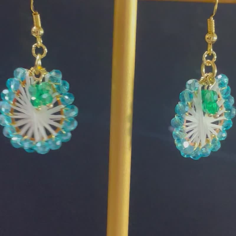 Summer mystery summer blue beach party earrings - Earrings & Clip-ons - Thread Blue