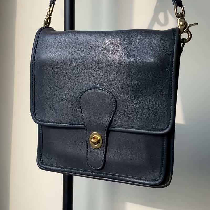 Vintage Coach Bag/古董包/中古/復古包/手袋/vintage - 側背包/斜背包 - 真皮 藍色