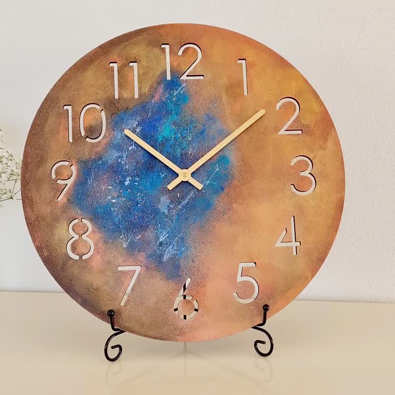 ユニークなアートウォールクロック 大きなレトロスタイルの時計 手作りのウォールクロック サイレントクロック - 時計 - その他の素材 ブラウン