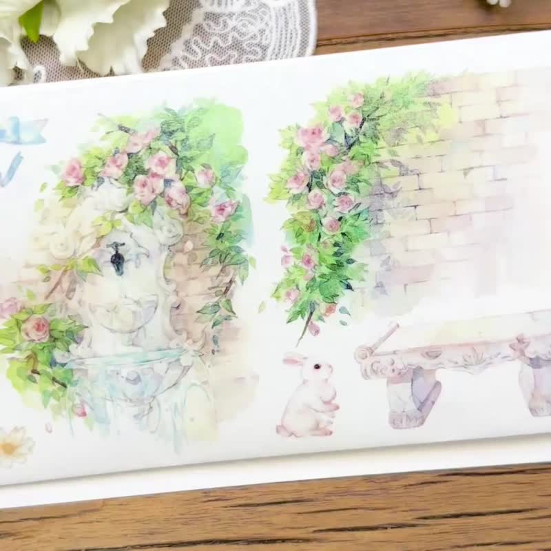 春神的花園 心やすらぐ 水彩タッチ 和紙膠帶 10米卷 巨畫幅造景 - 紙膠帶/和紙/PET - 其他材質 多色