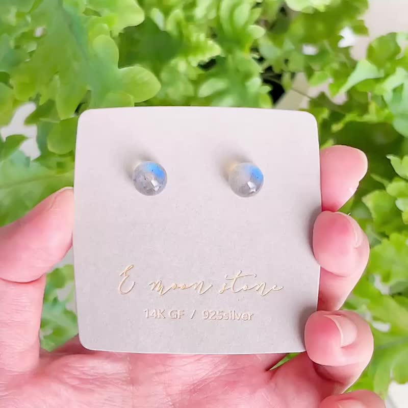 最高級スターダスト ラブラドライト イヤリング - ピアス・イヤリング - クリスタル グレー