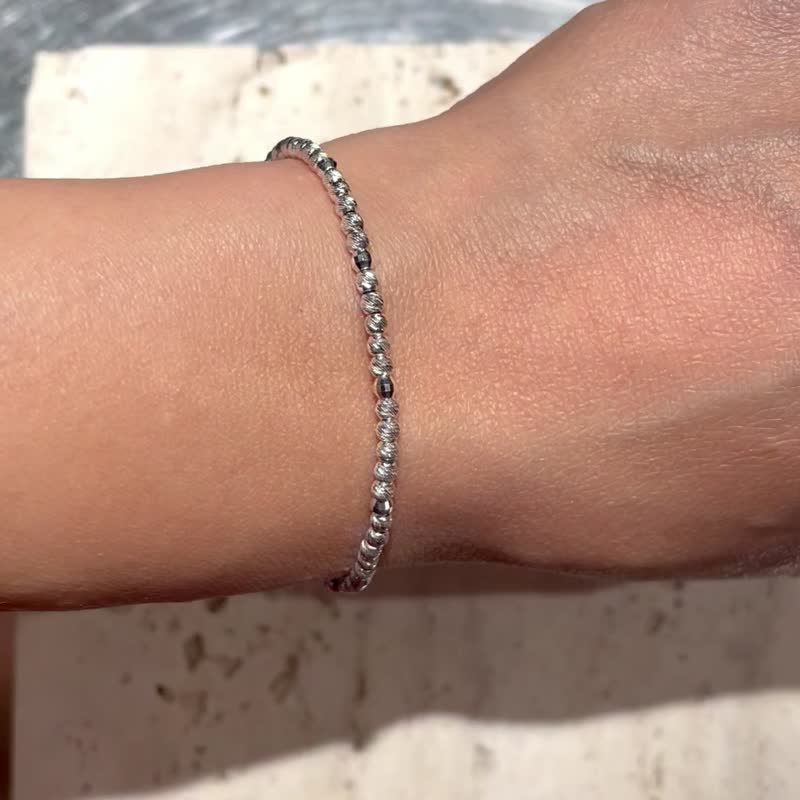 American special faceted 925 sterling silver bracelet - สร้อยข้อมือ - เงิน สีเงิน