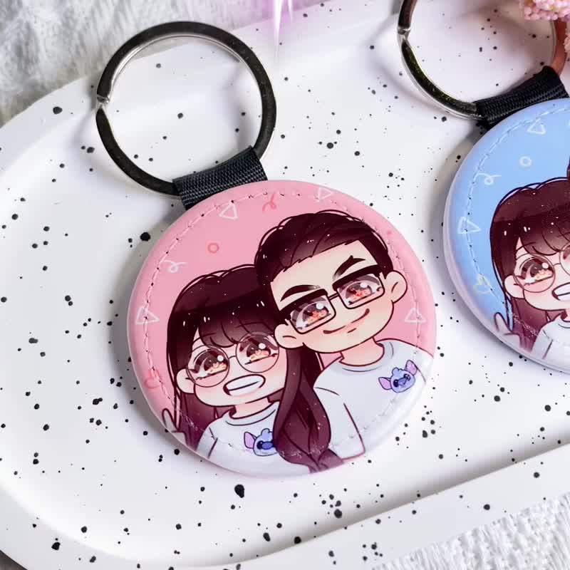 Q version painted leather keychain plus purchase store | uu - ภาพวาดบุคคล - หนังเทียม หลากหลายสี