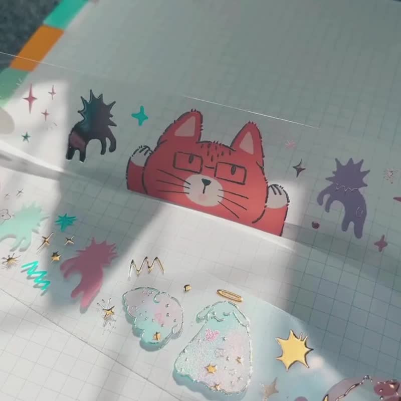 立體燙印 燙金 燙銀  PET透明膠帶 Beyond跨越終點系列 - 紙膠帶/和紙/PET - 其他材質 透明