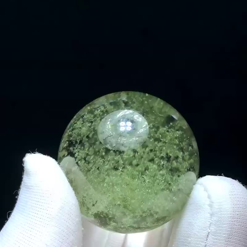 撿漏價 純天然綠幽靈球 綠幽靈轉運珠 千層綠幽靈風水球小擺件 - 其他 - 水晶 