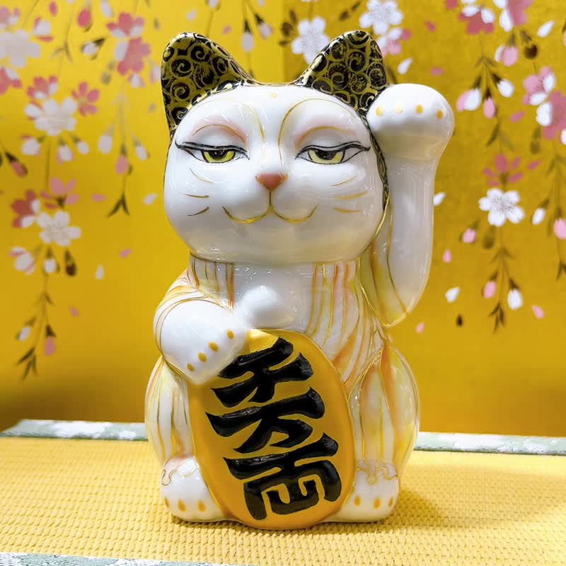 【佛光招祥】日本清水燒招財貓 | 色繪 - 佛陀 - 擺飾/家飾品 - 瓷 白色