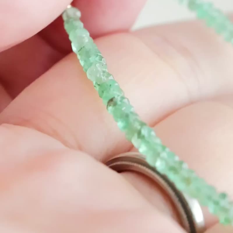 コロンビア産エメラルド ブレスレット 14kgf - 手鍊/手環 - 石頭 綠色