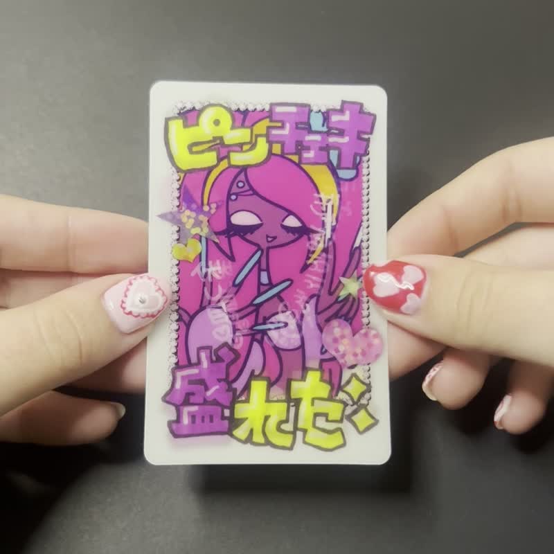 デデコラボステッカー  伏し目盛れ - 貼紙 - 塑膠 粉紅色