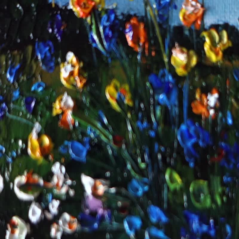 野花絵画油絵原画オリジナルアート花風景画アートワーク