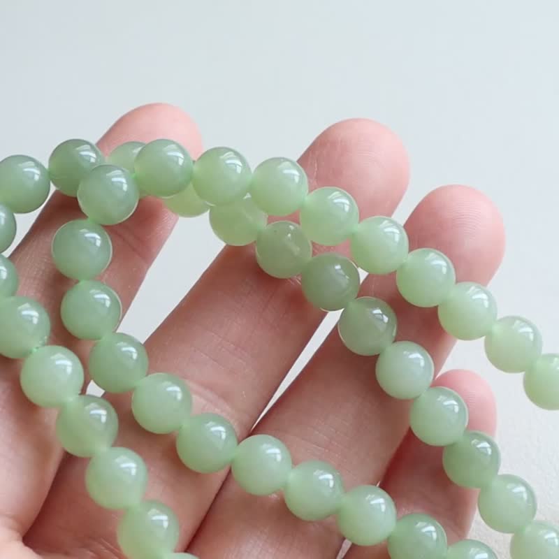 Natural Icy Base Clear Water Green Hetian Jade Necklace for Mom, Beautiful Color, Fine Jade Texture, Christmas Gift, Birthday - Necklaces - Jade 