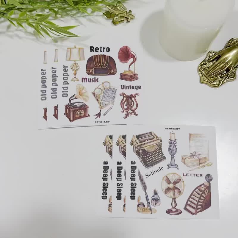 Sensiary-Vintage Objects Stickers 6PCS - สติกเกอร์ - กระดาษ 