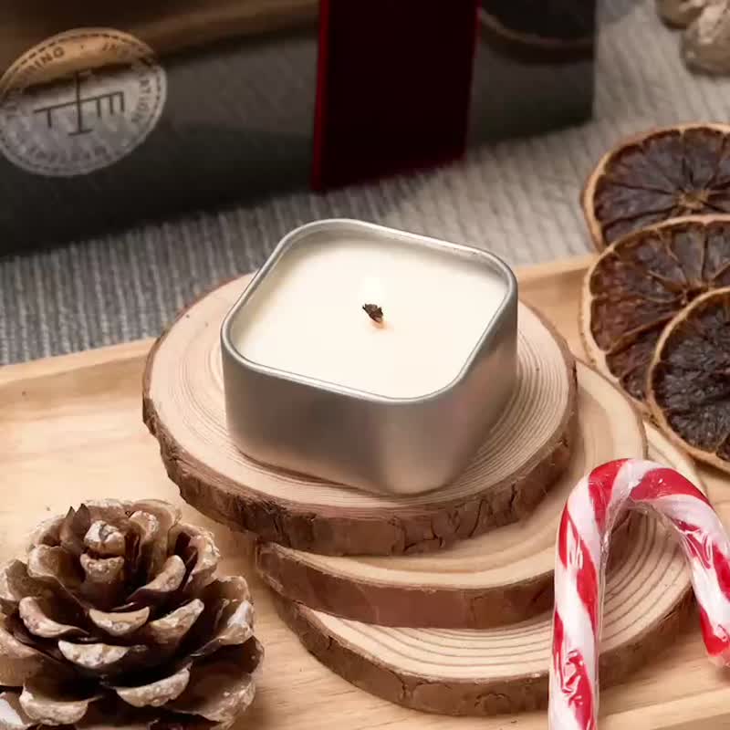 Lucky candle/2 in a group/Christmas gift box/candle/Christmas gift/Exchange gift/Christmas/Gift - เทียน/เชิงเทียน - ขี้ผึ้ง สีเงิน