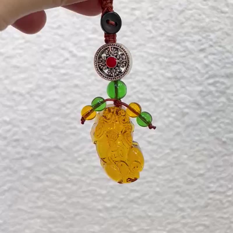 琉璃 招財 貔貅 吊飾 鑰匙圈 - 吊飾/掛飾 - 玻璃 