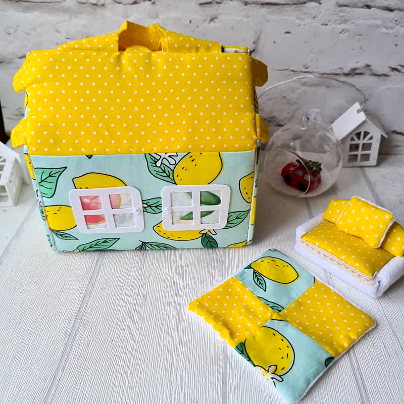 Lemon fabric dollhouse. Kids toy. Gift for kids. Gift for daughter