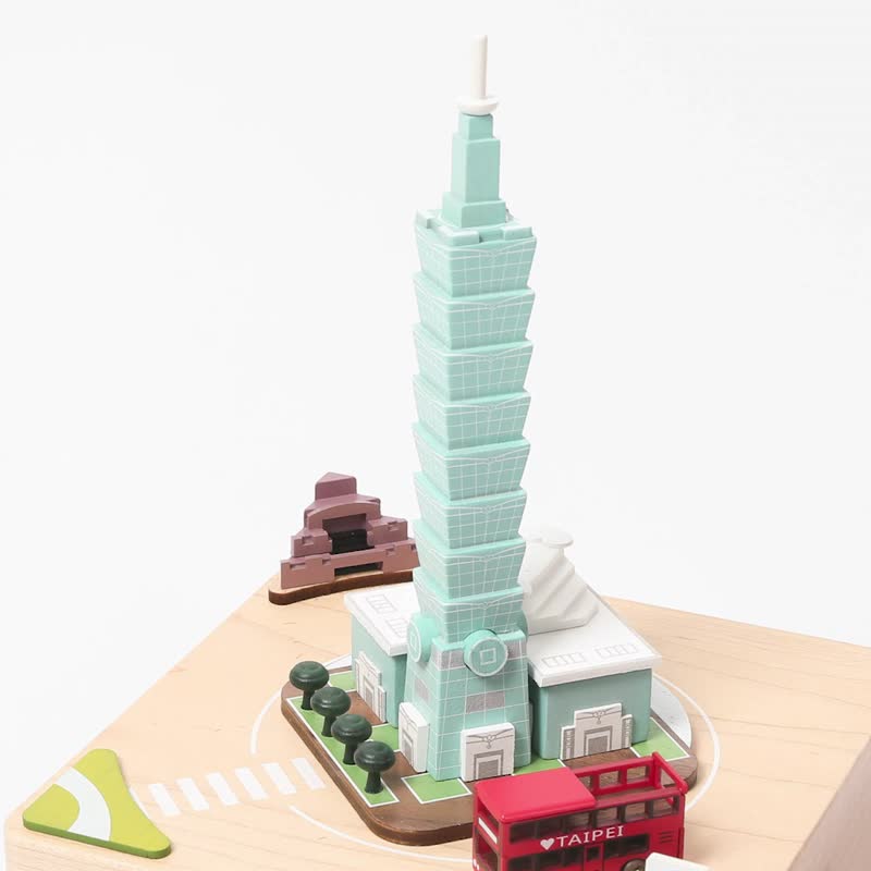 【Taipei 101】City Wooden Music Box | Wooderful life - ของวางตกแต่ง - ไม้ หลากหลายสี