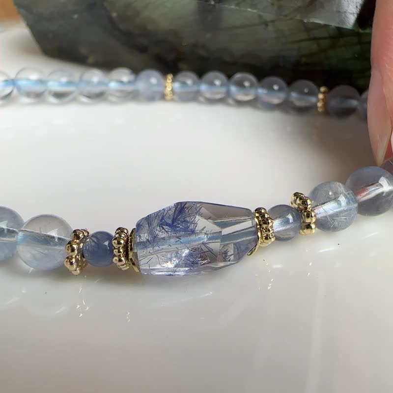 Xinchen-blue line Stone blue velvet crystal design bracelet 8808 - สร้อยข้อมือ - คริสตัล สีใส