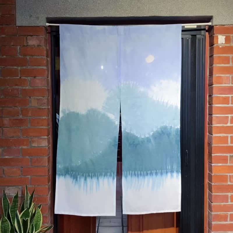 Mountains Tie dye curtain - Doorway Curtains & Door Signs - Cotton & Hemp Green