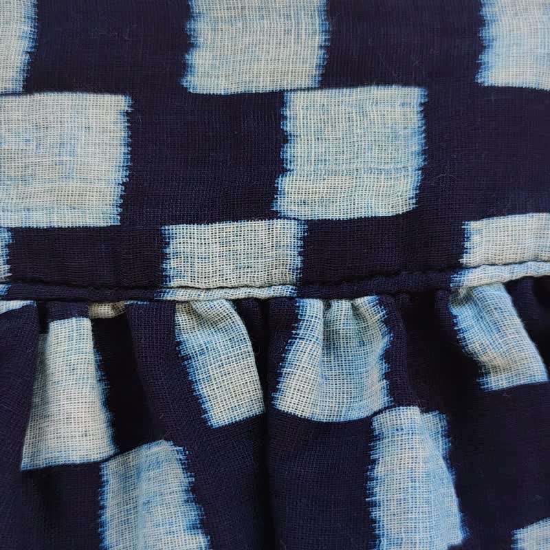 Checkerboard - 柔軟棉質舒適裙子 - 裙子/長裙 - 棉．麻 藍色