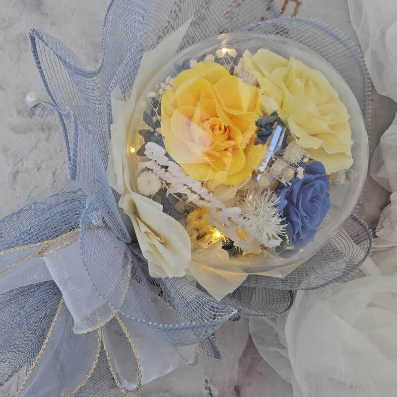 【日本永生花】鯊魚貓咪不凋花束 玩偶花束 波波球花束 客製化訂 - 乾燥花/永生花 - 植物．花 